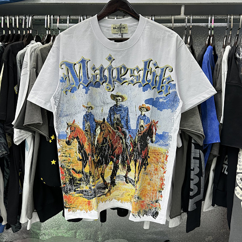 MA061P65 MAJESTIK Cowboy Graphic Crop Tee